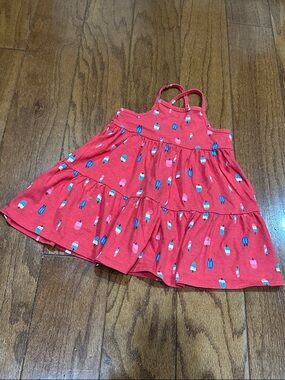 Cat & Jack Red Tiered Popsicle Print Sundress